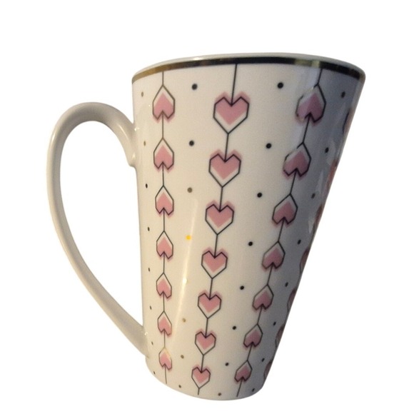 Me to We Mug White Pink Heart Pattern Tall Latte Cup We Change the World - Picture 7 of 7